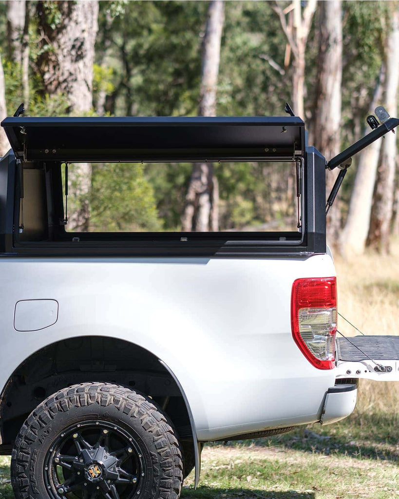 Camp King Tub Topper Open Side View on Ford Ranger