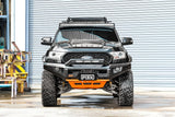 PIAK Elite No Loop Bar for Ford Everest with orange underbody bash plates.