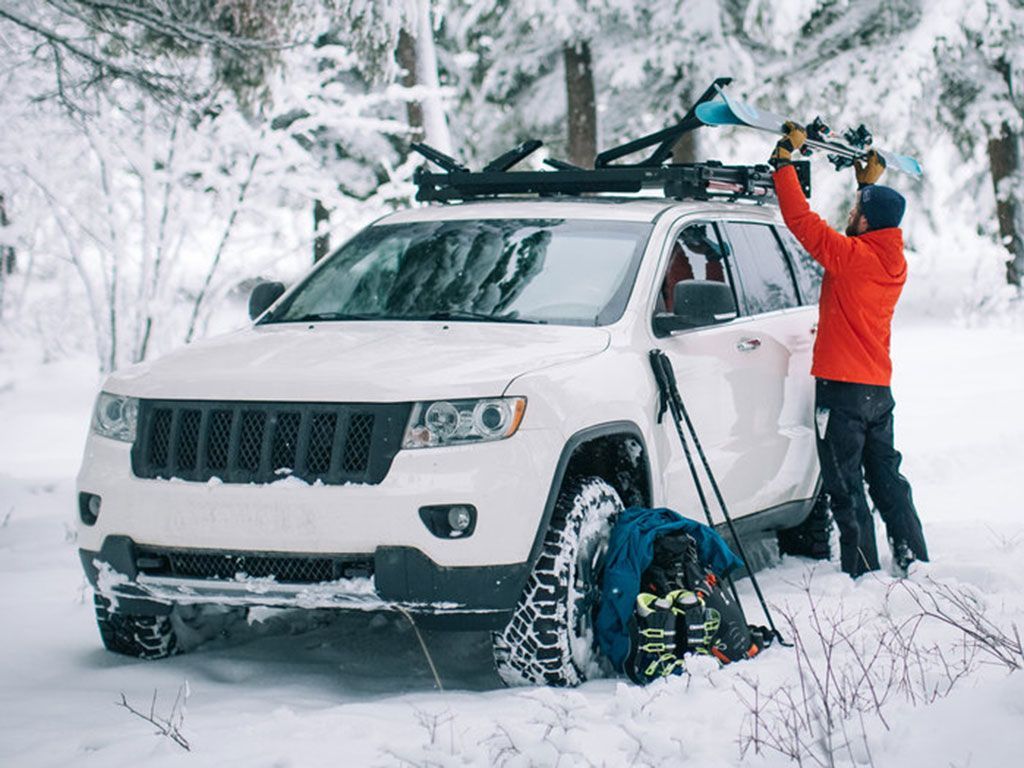 Fishing Rod, Pro Ski & Snowboard Carrier Front Runner Outfitters RRAC149 In Use