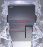 Mounted PSR skid plate on vehicle for underbody protection