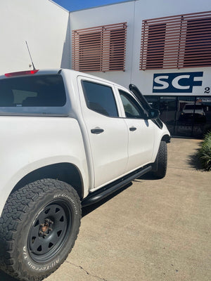 SCF Standard Rock Sliders Mounted On Mercedes X-Class 220/250 Dual Cab