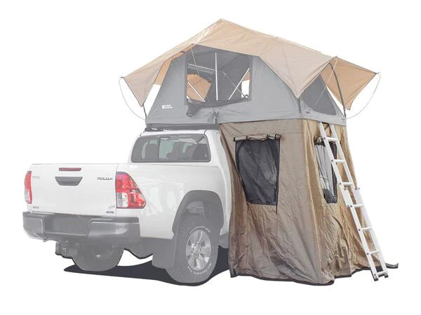 A Front Runner Roof Top Tent With An Annex Attached 