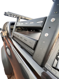 Image showing the ozroo new generation tub rack mounted on a toyota hilux 2020 side view close up