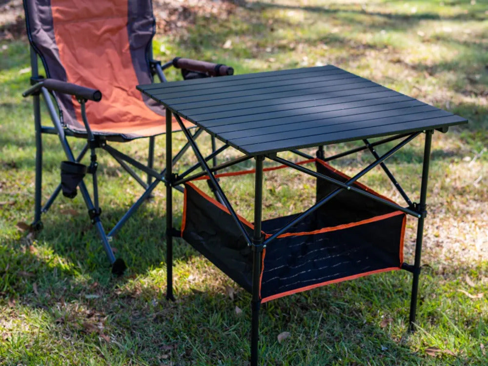 BOAB Roll-Up Camping Table With Basket Storage