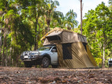 BOAB Soft Shell Roof Top Tent Mounted On A Vehicle With An Annex 