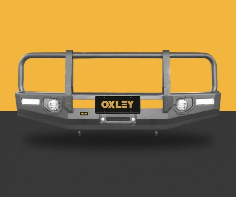 Front View Of The OXLEY Toyota LC70 Bull Bar