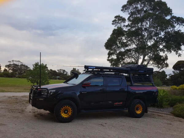 Side View Of The Installed Hilux Tub Rack 