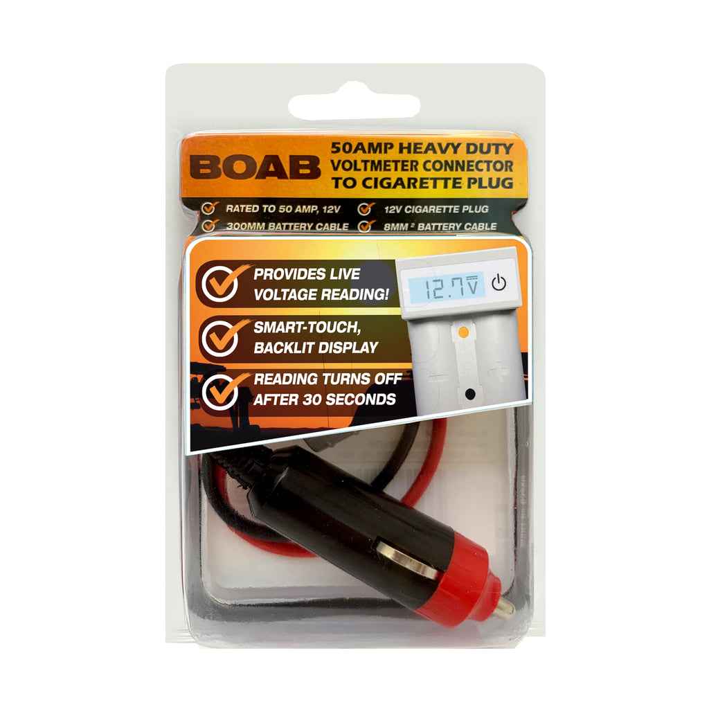 50Amp Heavy-Duty Connector with 12V Accessory Plug, 300mm Cable - by BOAB