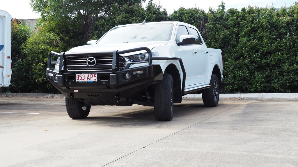 Front View Of The Vehicle With The Installed MAX 4x4 Gen II Bull Bar For MAZDA BT50 2021 ON