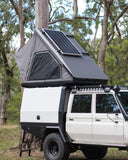 Camp King Industry Rooftop Tent Open with Solar Panel