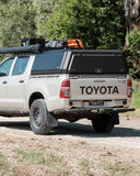 Camp King Tub Topper Canopy Installed with Roof Rack