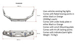 Dimensions and specs of the PIAK Elite NO Loop Bar for Isuzu D-Max 2021 and onwards