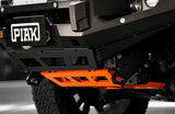 Orange Underbody protection bash plates and black tow bar