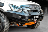 Piak Elite No Loop Bullbar for Isuzu D-max 2017 onwards with black tow points and orange underbody