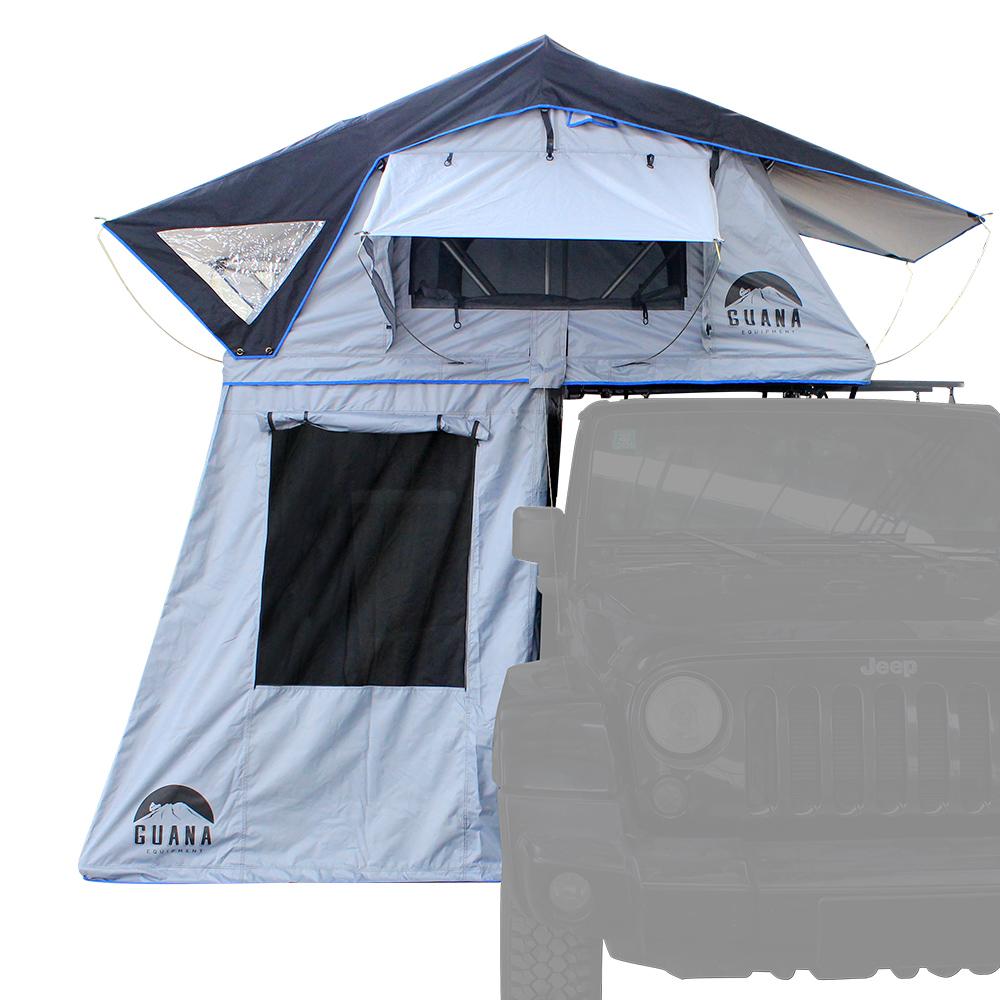 Guana Equipment Nosara 55" Person Roof Top Tent Setup With Annex - Front View
