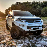 Piak No Loop bullbar with underbody bash plates and tow points on Mitsubishi Triton 