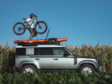 LAND ROVER NEW DEFENDER 110 SLIMLINE II ROOF RACK BY FRONT RUNNER OUTFITTERS INCLUDING VIEW WITH ACCESORIES 