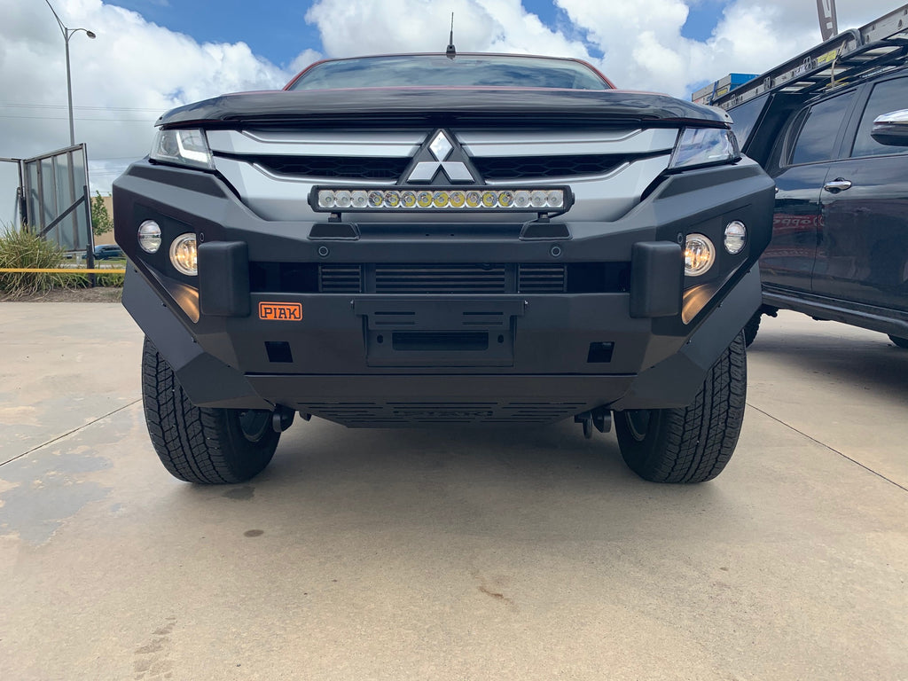 Piak No Loop bullbar with underbody bash plates and tow points on Mitsubishi Triton 