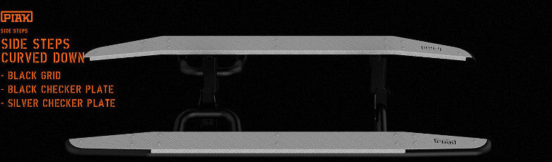 Piak Side Steps Curvedown Checker AL Plate For Mitsubishi Triton MQ 2015+