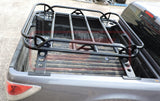 Side view of the universal baja rack tub rack mounted on mazda truck