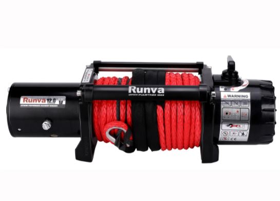 Powerful RUNVA winch with synthetic rope