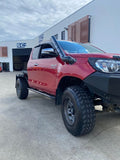 SCF Fatboy Rock Sliders Mounted On Toyota Hilux N80 Single Cab