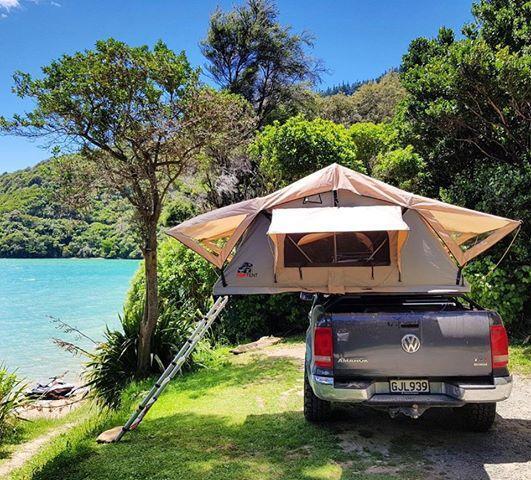 Mounted Universal Tub Rack by SCF with Rooftop Tent Mounted