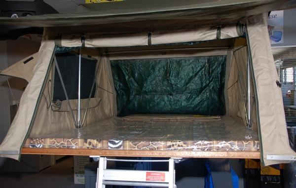 inside view of Series 3 Roof Top Tent - 5 Sizes Available - From 2 to 5 Person Capacity - by Eezi-Awn